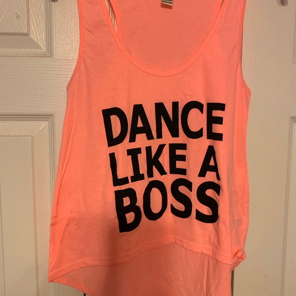 Kavia "Dance Like A Boss" Girls High Low Dance Tank Top